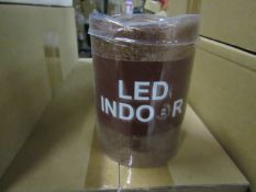 8x Brown LED Indoor Artificial Candles (With Timer Mode 4/8 Hrs) Battery Operated - New & Boxed.