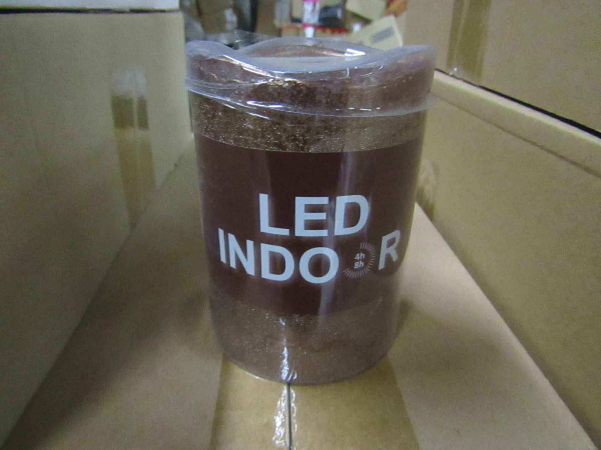 8x Brown LED Indoor Artificial Candles (With Timer Mode 4/8 Hrs) Battery Operated - New & Boxed.