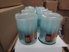 8x Blue LED Indoor Artificial Candles (With Timer Mode 4/8 Hrs) Battery Operated - New & Boxed.