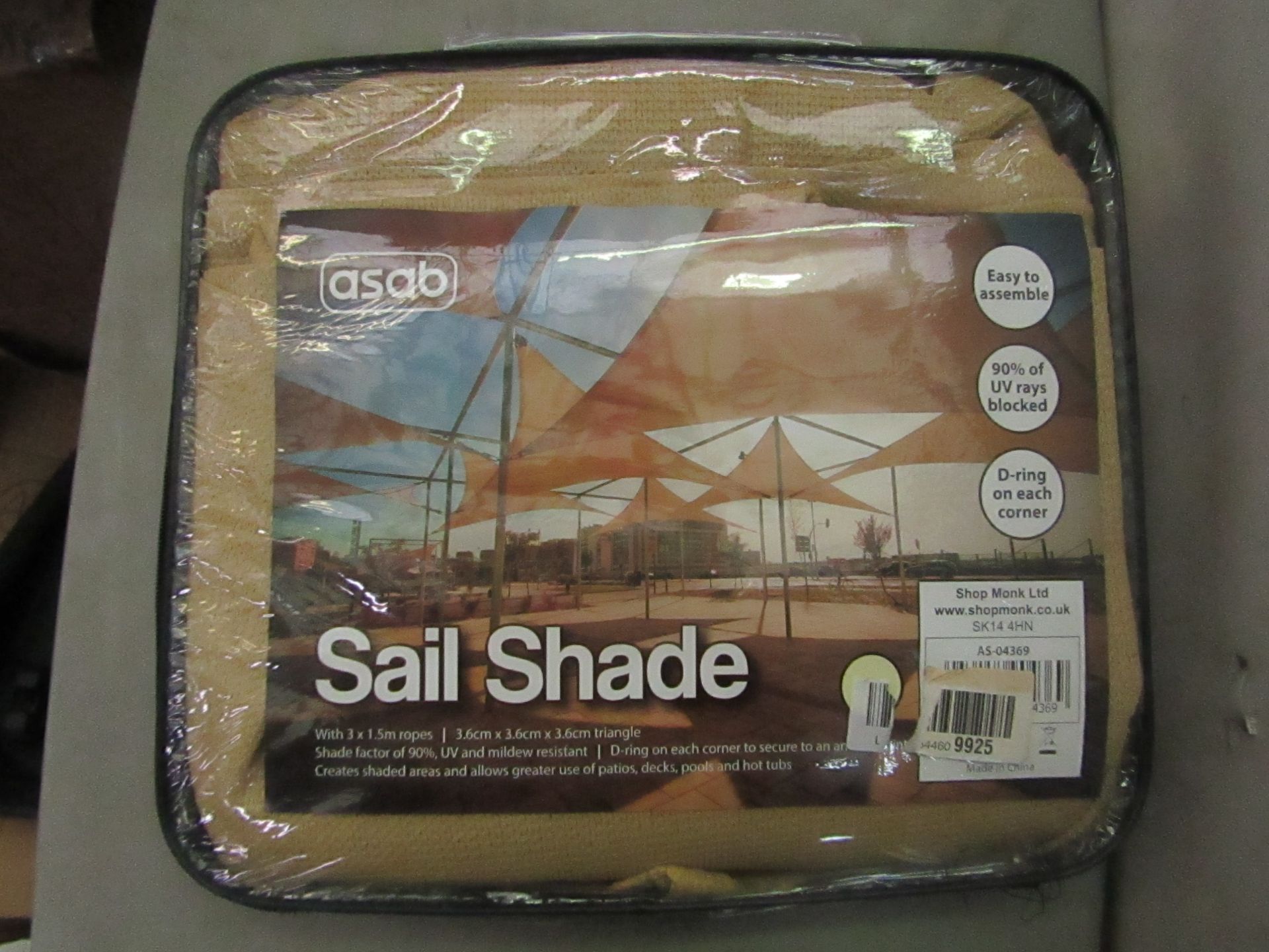 Asab - Sail Shade Beige - Diamensions Unknown - Unused & Packaged.