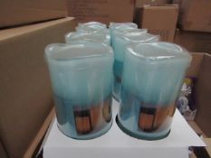 8x Blue LED Indoor Artificial Candles (With Timer Mode 4/8 Hrs) Battery Operated - New & Boxed.