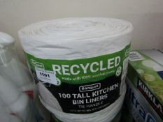Roll of approx 100 Tall Kitchen Bin Liners,