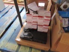 CCTV system set containing; 4 channel DVR / 4x dome cameras, all unchecked and boxed.