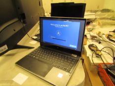 HP Pavilion X360 convertible laptop, tested working with charger and box.