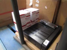 CCTV system set containing; 4 channel DVR / 4x dome cameras, all unchecked and boxed.