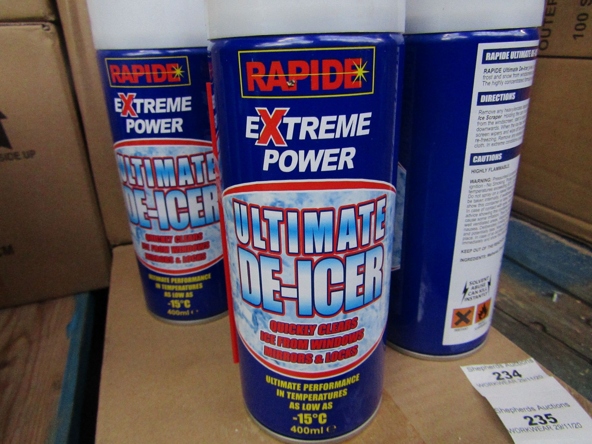 Rapide - Extreme Power Ultimate De-Icer - 400ml (Box of 6 Units) - All Unused & Boxed.