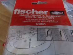 10x Fischer - Hand Rinse & Corner Basin Bracket CBB1 - All Unused & Packaged.