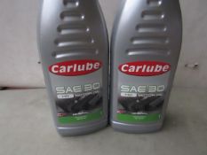 2x CarLube - SAE 30 HD Mineral Motor Oil - 1 Litre - Unused.