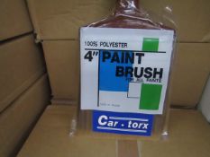 Box 12x Car Torx - 4" Paint Brushes - New & Boxed.