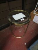 | 1X | SWOON SMALL METAL AND GLASS SIDE TABLE WAS ORIGINALLY PART OF A SET BUT HE OTHER PIECES ARE
