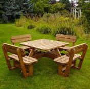 Costco anchor fast 8 person large wood outdoor picnic bench, looks to be complete but not guaranteed