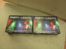 2 x Sets of 12 USB Powered Music reactive Party lights. New & Boxed