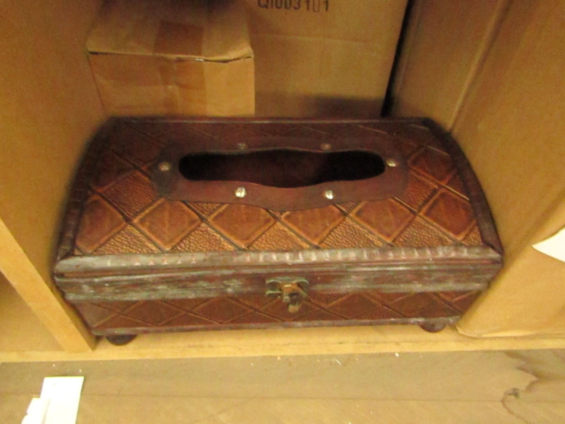 Wooden Tissue Box. New & boxed