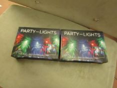 2 x Sets of 12 USB Powered Music reactive Party lights. New & Boxed