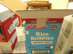 Box of 4x 1.4kg Bags Of Kelloggs - Rice Krispies Multi-Grain Shapes - BBE 06/12/20 - Unused & Boxed.