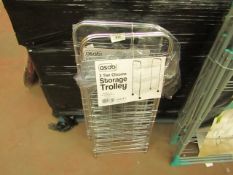 2 x Asab 2 Tier Chrome Storage Trolley. 1 Is Slightly Damaged