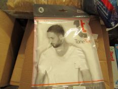 | 6X | V NECK COMPRESSION T-SHIRT, WHITE, SIZE XL | NEW AND PACKAGED | NO ONLINE RE-SALE | SKU - |