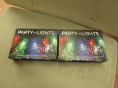 2 x Sets of 12 USB Powered Music reactive Party lights. New & Boxed
