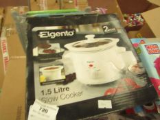 Elgento 1.5L Slow Cooker. Boxed