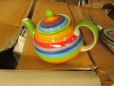 2 x Rainbow Design Teapots. New