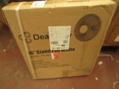 Dealberry 6" Stand Fan In White. Boxed but untested