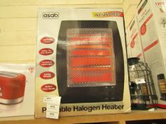 Asab - Portable Halogen Heater 400/800w Output - Unchecked & Box May Be Damaged.