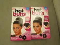 2 x JML Hot Buns Hair Styling Sets for Brown hair. New & boxed. Ideal Stocking Fillers!
