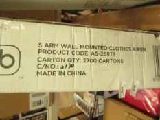 Asab 5 Arm Wall Mounted Clothes Airer. Boxed but unchecked