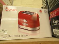 Swan - 2 Slice Red Toaster - Unchecked & Boxed.