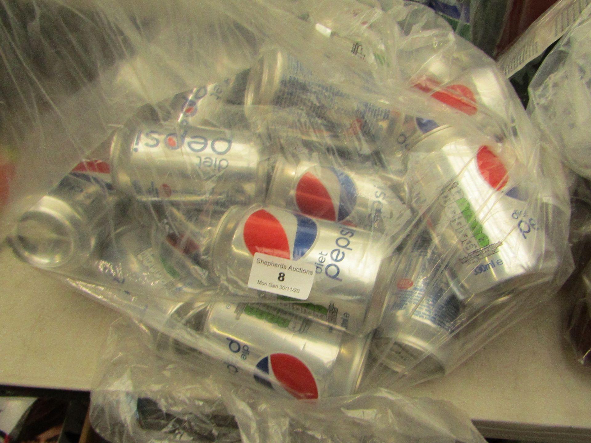 25x Diet Pepsi - 330ml - Packaging Damaged, In Non Original Packaging.