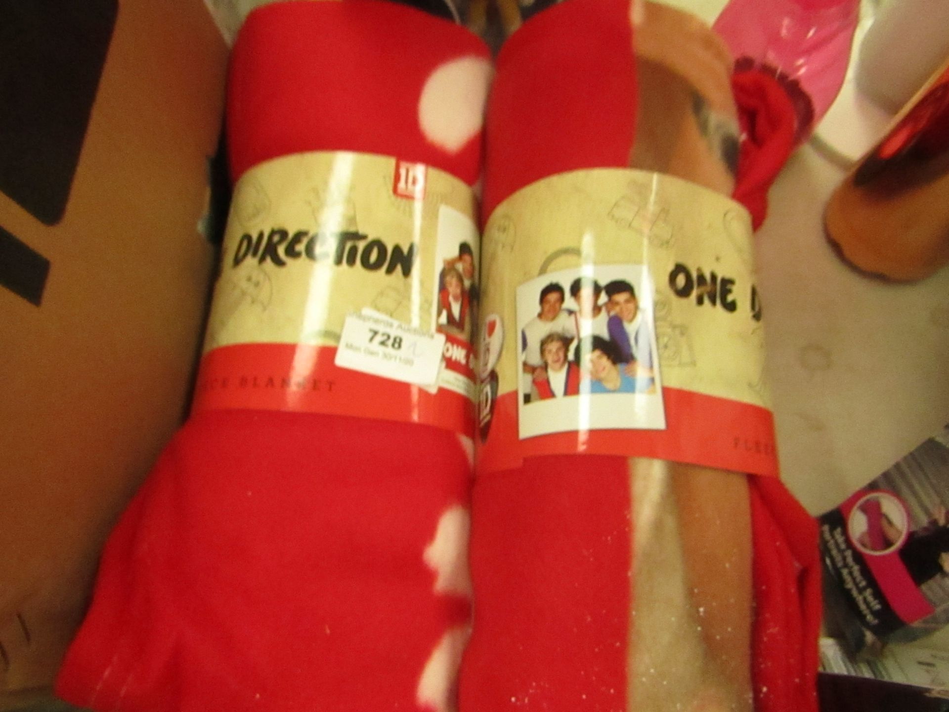 2 x One Direction Fleece Blankets. New with Tags
