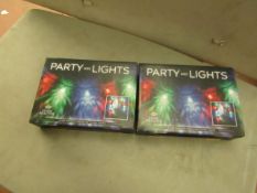 2 x Sets of 12 USB Powered Music reactive Party lights. New & Boxed