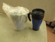 2 x Blue Travel cups. New