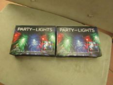 2 x Sets of 12 USB Powered Music reactive Party lights. New & Boxed