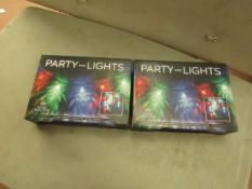 2 x Sets of 12 USB Powered Music reactive Party lights. New & Boxed