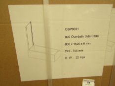 OSP8001 800 overbath side panel, new and boxed.