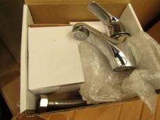 Mono block basin mixer, new and boxed.