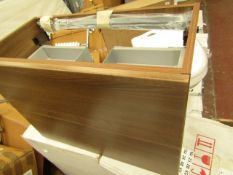 Tavistock Arc walnut 700mm 2 drawer, new and boxed.