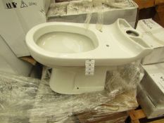 Victoria Plumb PAN1060 toilet pan, new and in water damaged box.