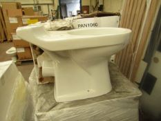 Victoria Plumb PAN1060 toilet pan, new and in water damaged box.