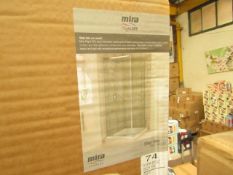 Mira 1000mm clear bifold door, new and boxed.