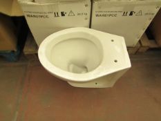 9x Victoria Plumb WAR01PCC toilet pan, new and in water damaged boxes.