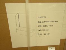 OSP8001 800 overbath side panel, new and boxed.