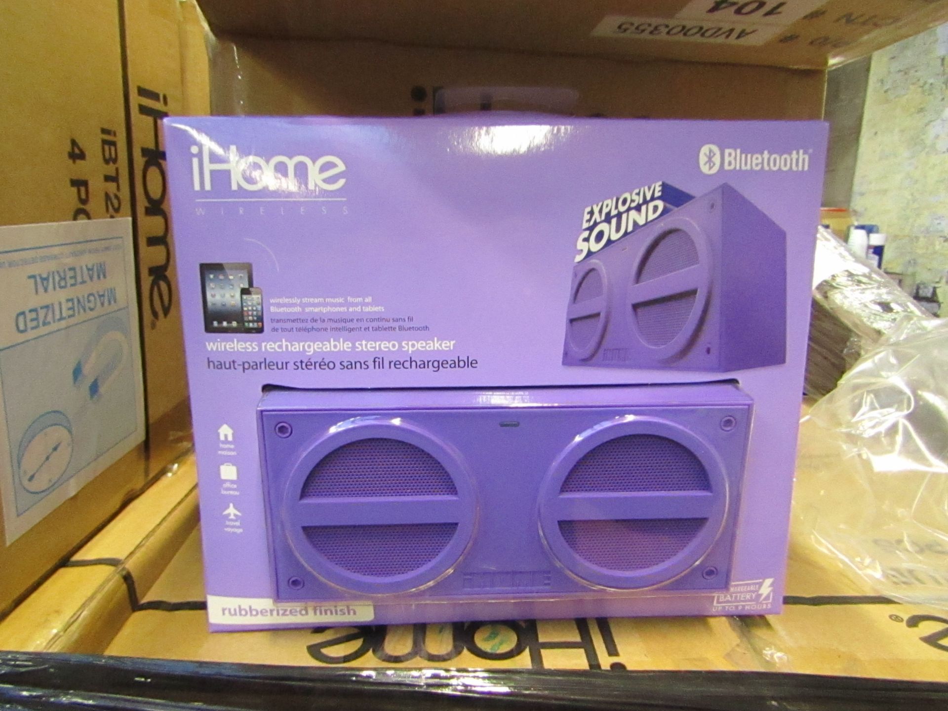 Ihome wireless rechargeable stereo speaker - New & Boxed