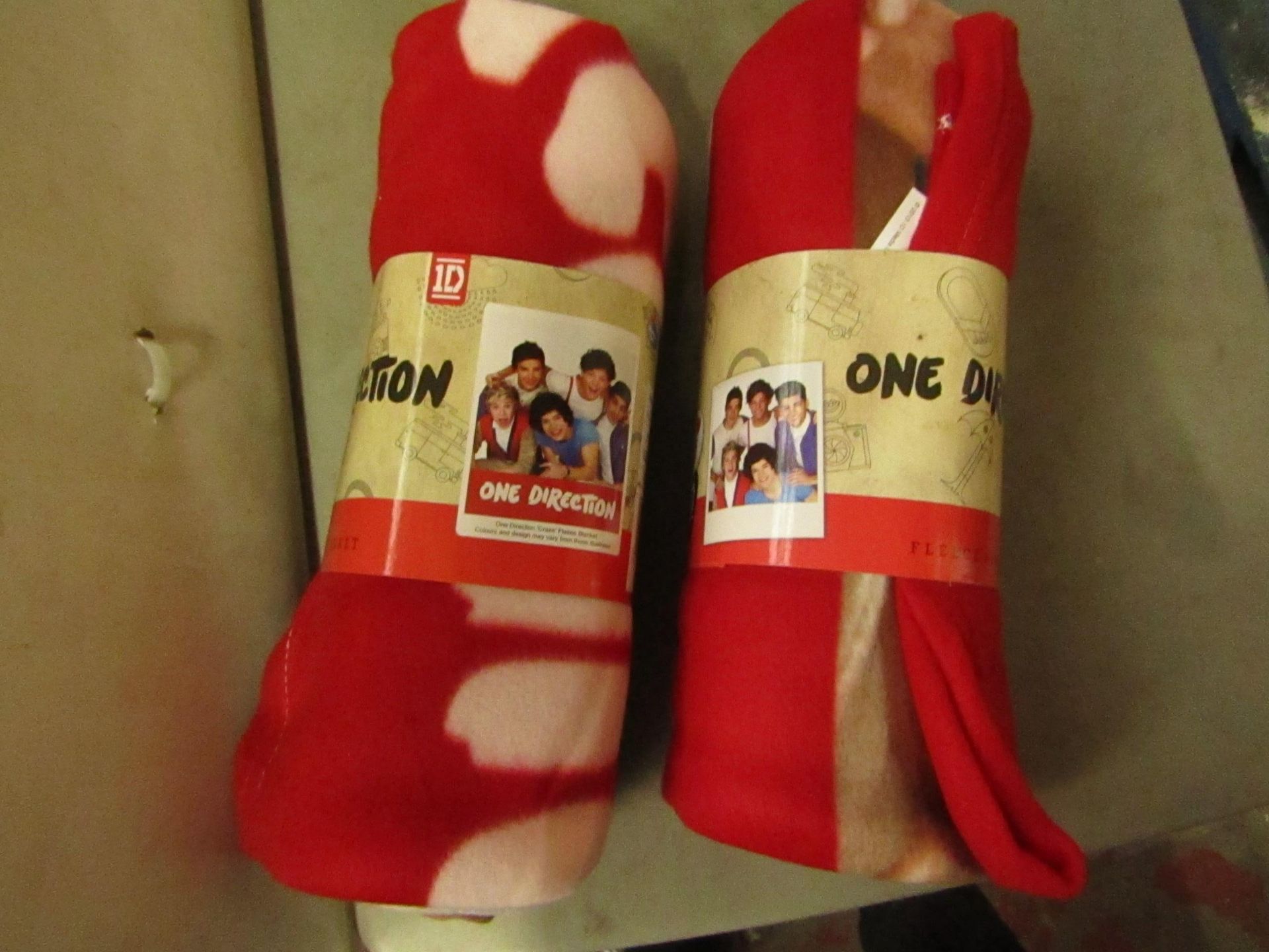 2 x One Direction Fleece Blanket. New with tags