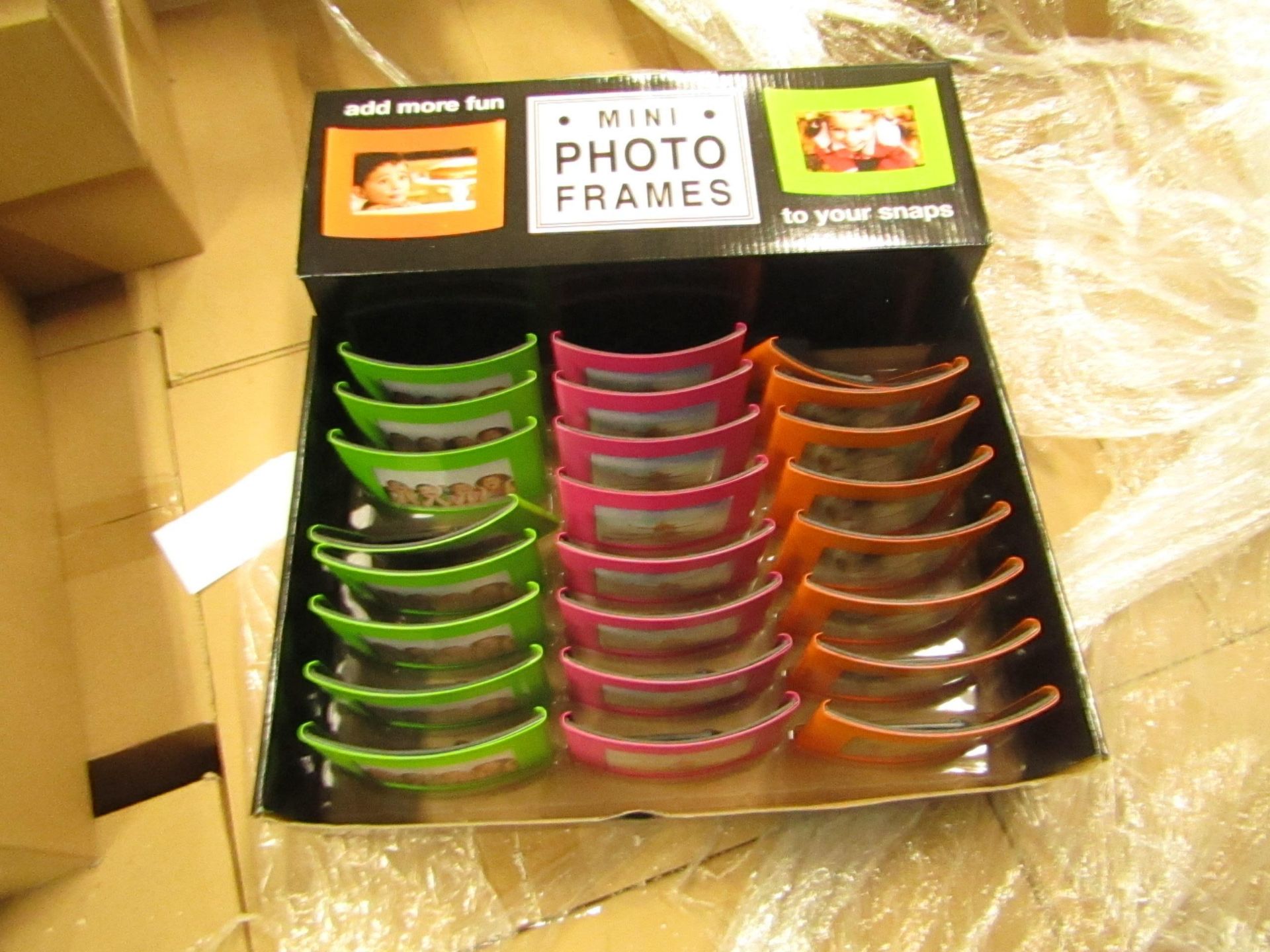 Box of 12 Mini Photo Frames. New & in Counter Display Boxes