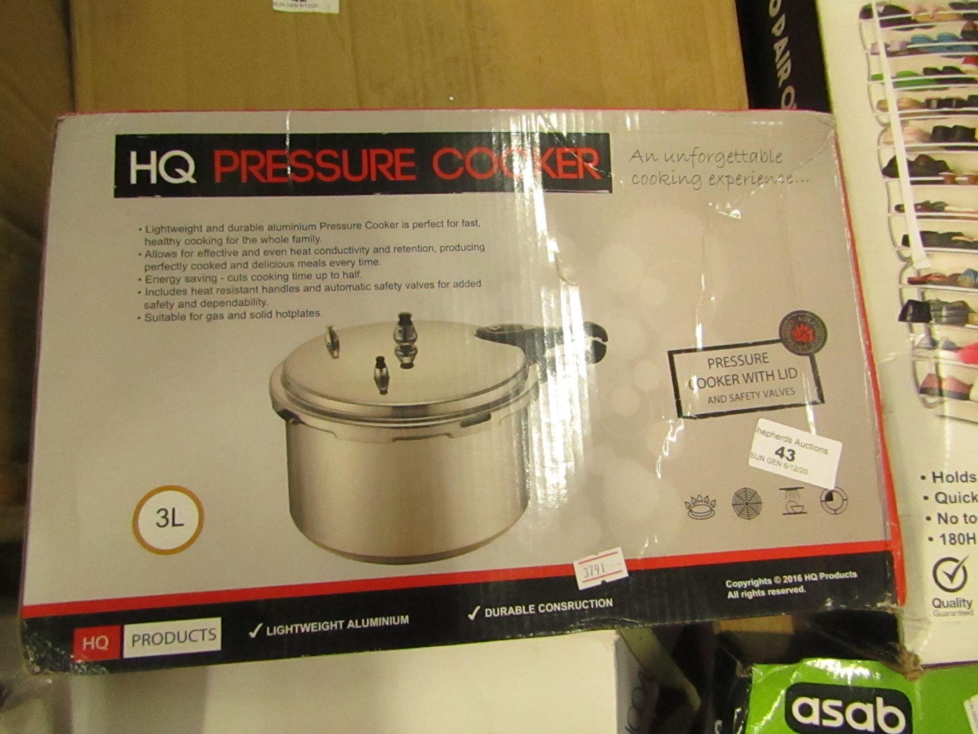 HQ Pressure Cooker. 3L. Boxed