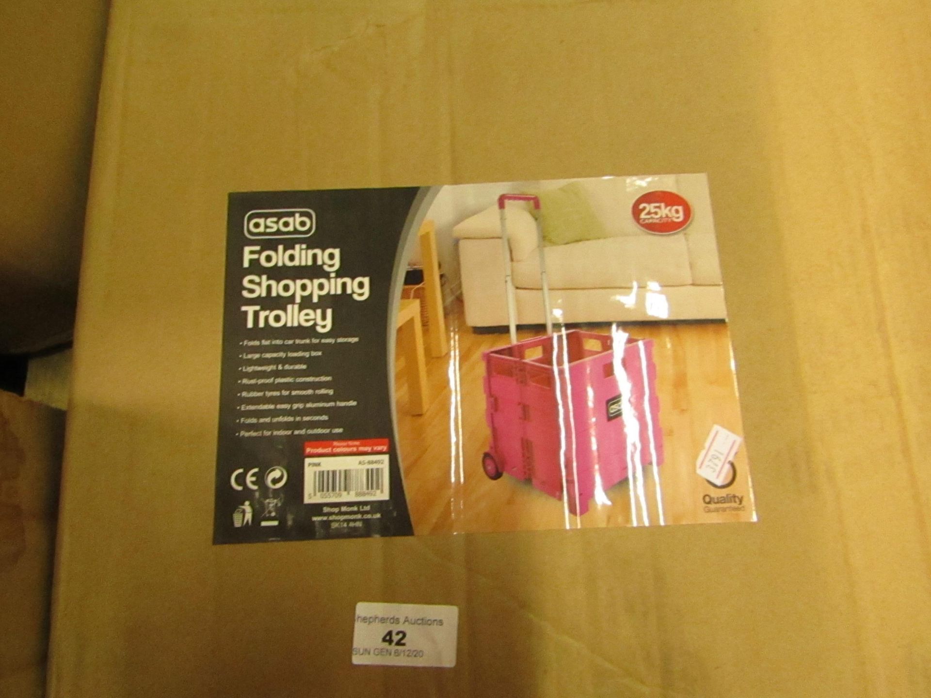 Asab Folding Shopping trolley. Boxed but unchecked