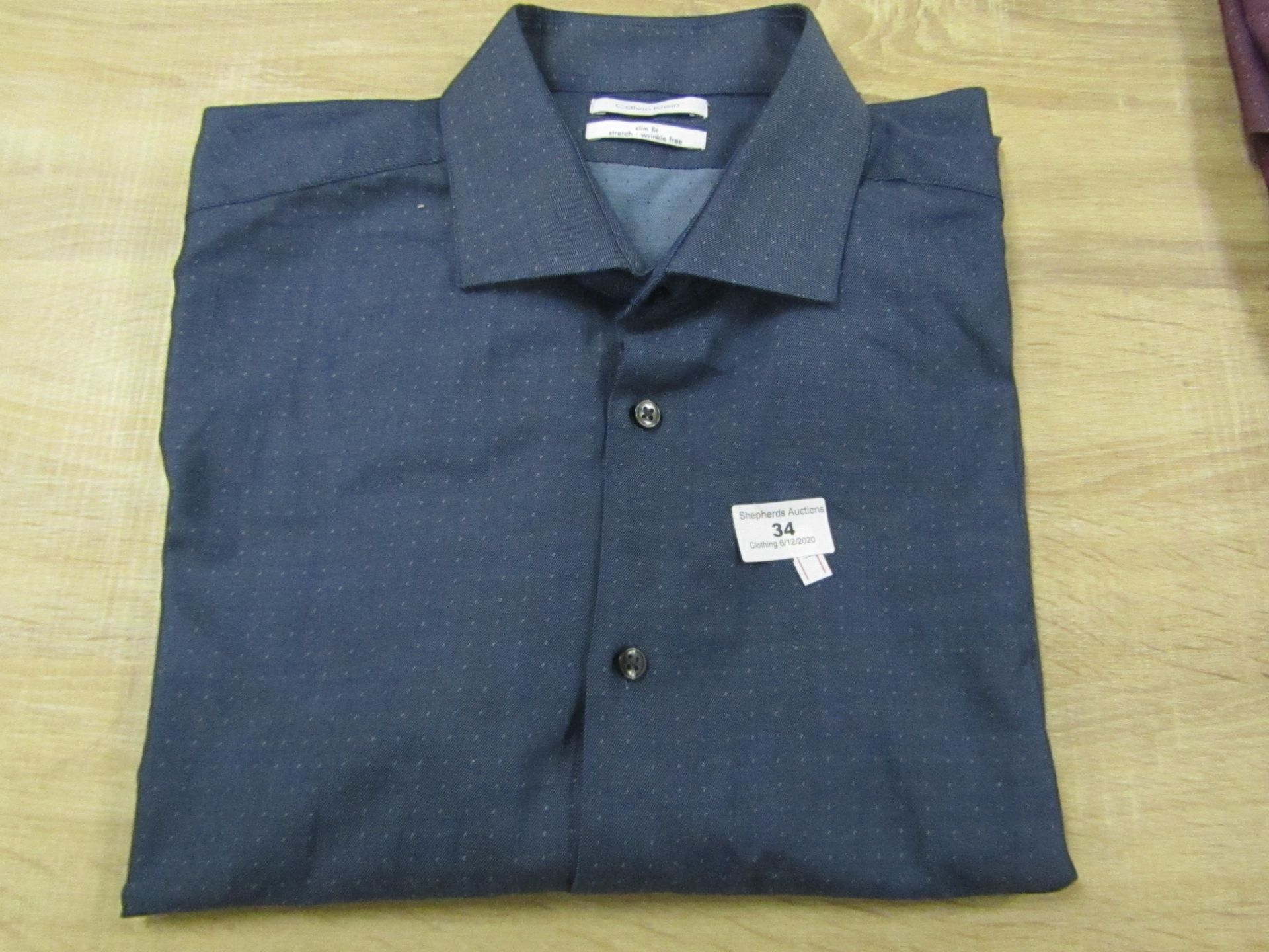 Calvin Klein Slim Fit long Sleeve men's Shirt Size X/L Wrinkle Free, New with tags,(See Picture