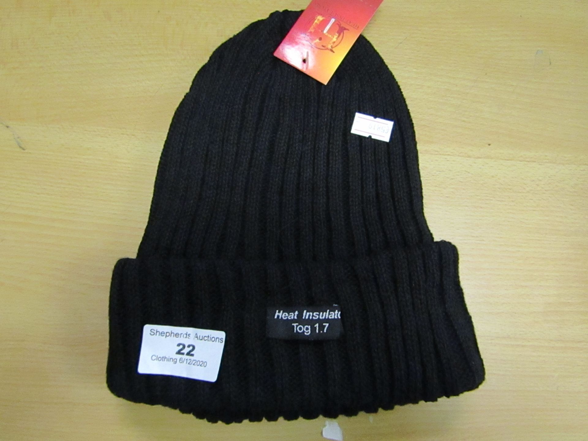 5 X Heat Insulation Boys hats Tog 1.7 all black in colour all new with tags